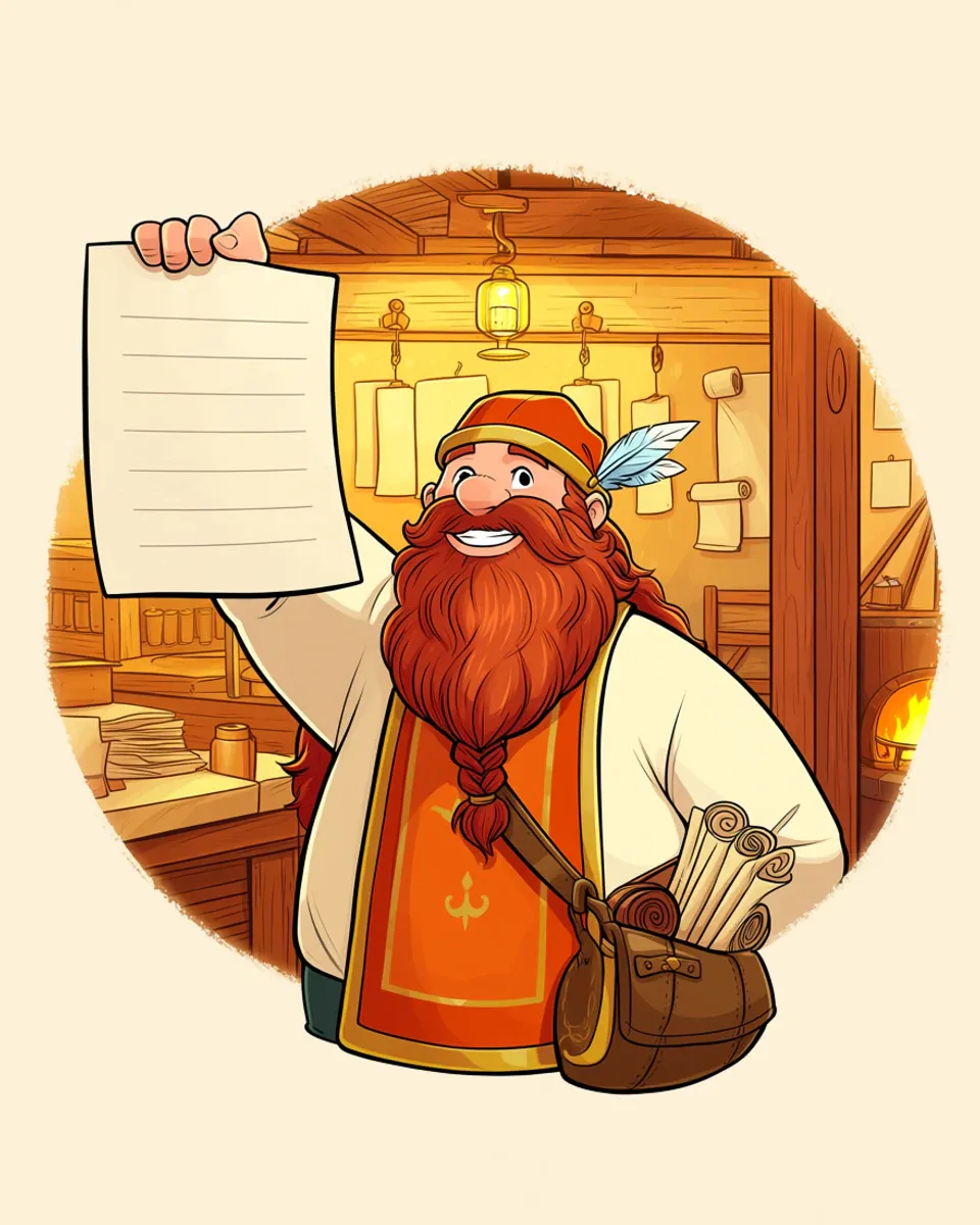 Publicus, Herald of the Hall: an AI agent, painted as a dwarf of the Hall.